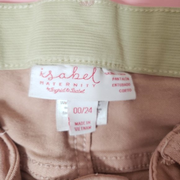 Dusty Rose Skinny Crop Under belly Maternity Jeans by Isabel Maternity Size 00 - Picture 4 of 4